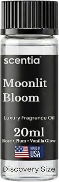 Moonlit Bloom Diffuser Oil | Romantic Essential Aromatherapy Oil for Love and Date Night | Valentine Collection with Rose Petal, Vanilla, Amber & Woods | 20 ml | 0.67 Fl Oz, Thanksgiving Gift