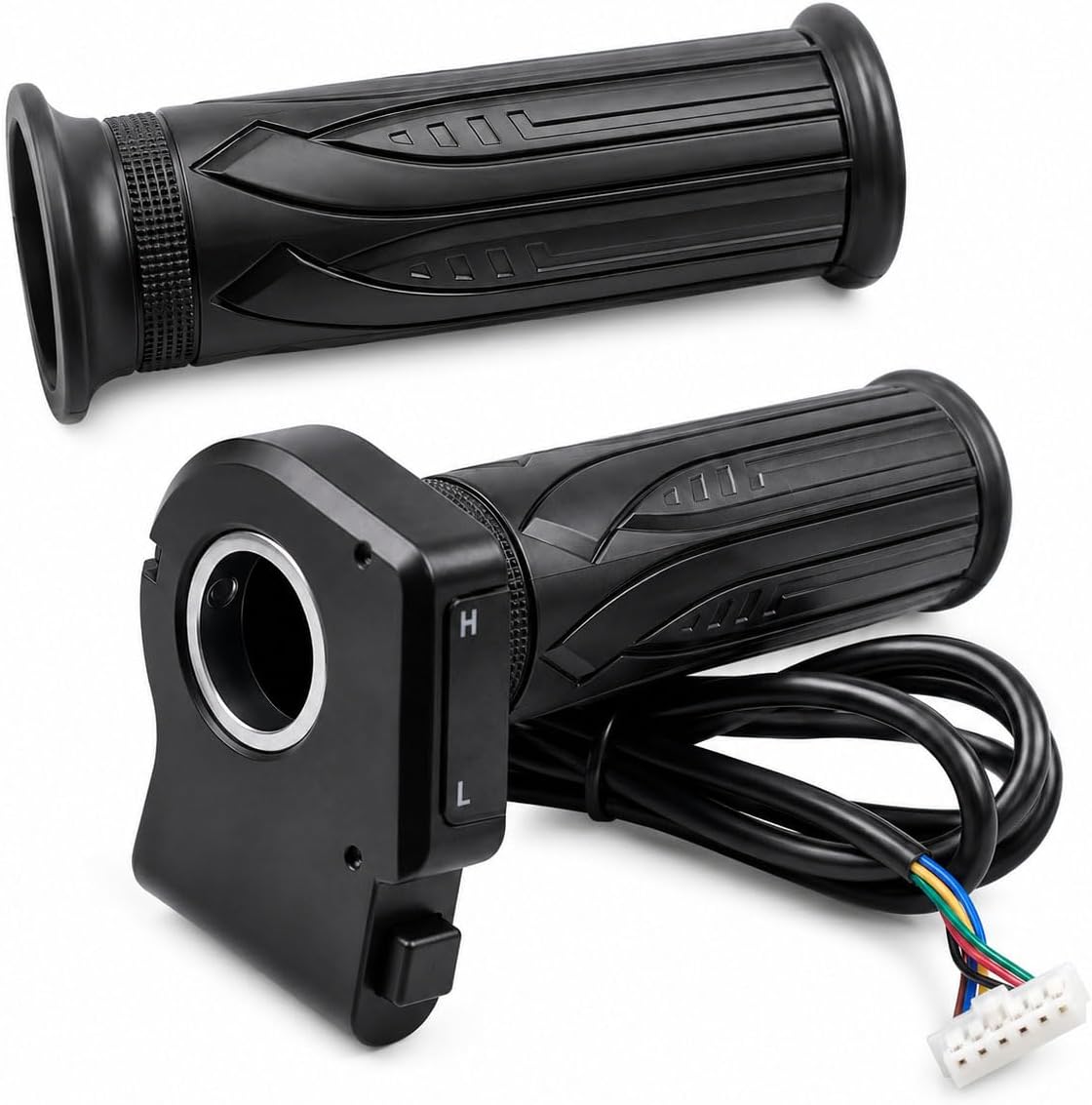 36V EBike Twist Throttle Grip Replacement Compatible with Jetson Bolt Pro, Atlas, Dyu D3F/D2F/C3/C4, Ancheer - Electric Bike Handle with LCD Voltage Display, Cruise Control Button, 6-Pin Plug