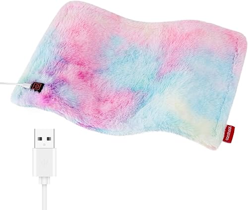 Miniatura 10 de Almohadilla térmica USB, almohadillas de viaje calentadas de 5 V, 3 ajustes de calor y apagado automático, terapia caliente para aliviar el dolor y