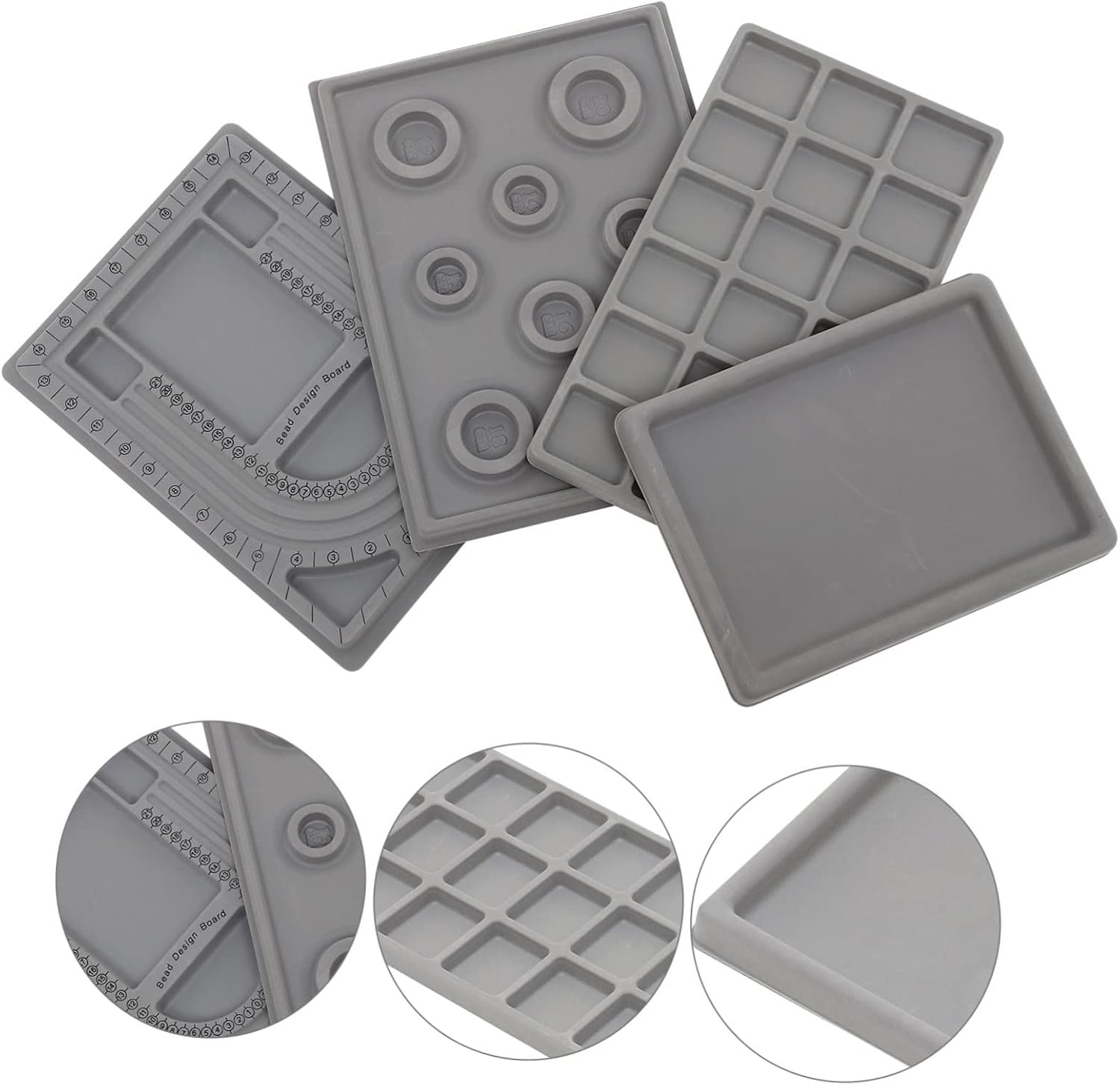 DOITOOL 4pcs Jewelry Design Board Bead Organizer Tray for DIY Craft Rhinestone Tray