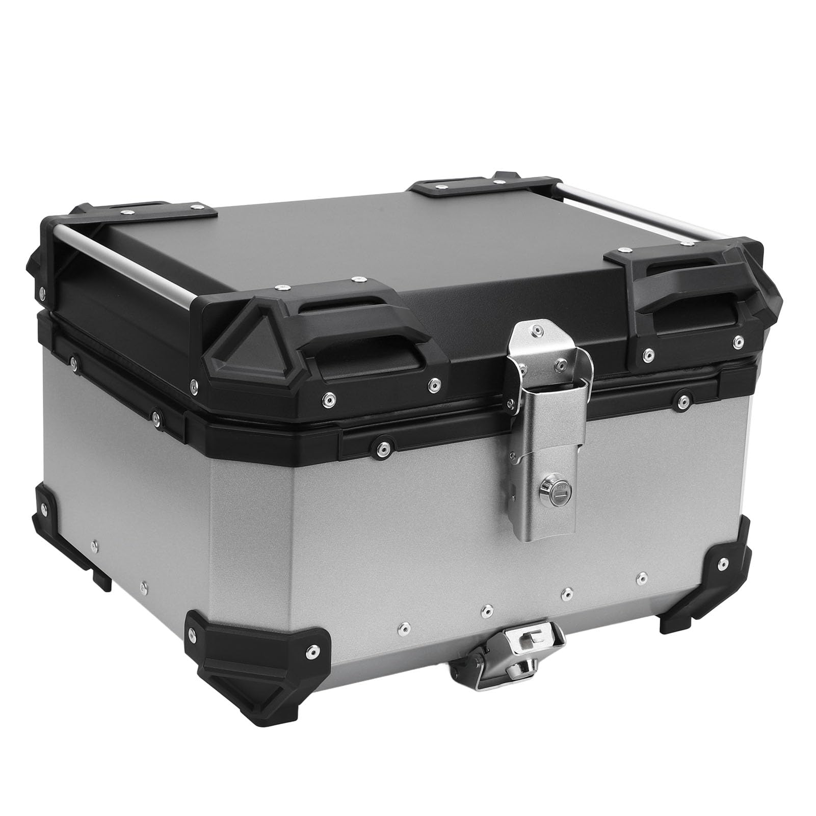 Generic Kufer Górny Motocykla o Pojemności 32 L z szybkozłączką. Wodoodporny do Wszystkich motocykli. Wytrzymały Stop Aluminium (SILVER)