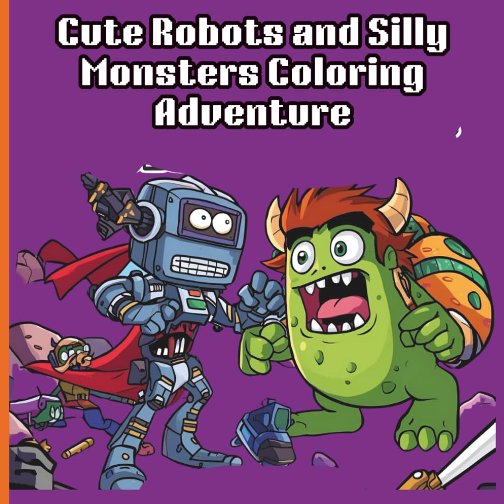 Adorable Robots & Friendly Monsters Coloring Fun