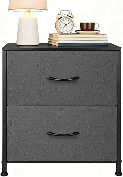 Night Stand for Bedroom, Wooden Nightstands, Bed Side Table, Side Tables for Living Room, Office, Entryway Gray
