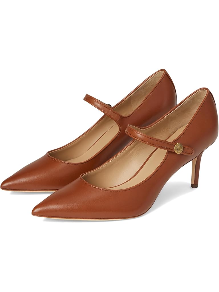 Tan Lauren Ralph Lauren Lanette Calfskin Mary Jane Pumps