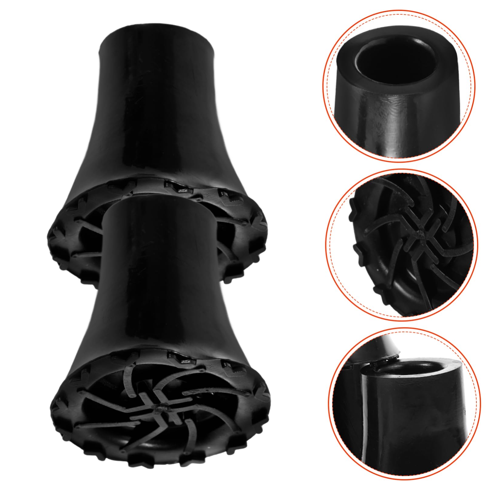 12pièces Embouts De Remplacement Antidérapants Pour Canne Et Crutch Accessoires Pour Randonnée Et Activités Extérieures Couleur Noire