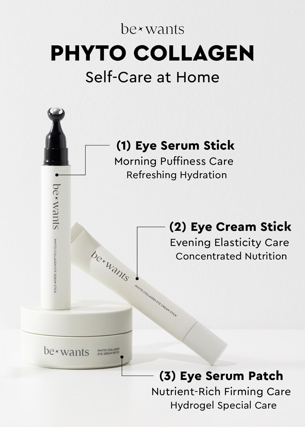 bewants Under Eye Patches for Puffy Eyes, Korean Under Eye Mask with Vegan Collagen and 71.9% Bamboo Water, Patches for Dark Circles and Cooling, 120 pieces