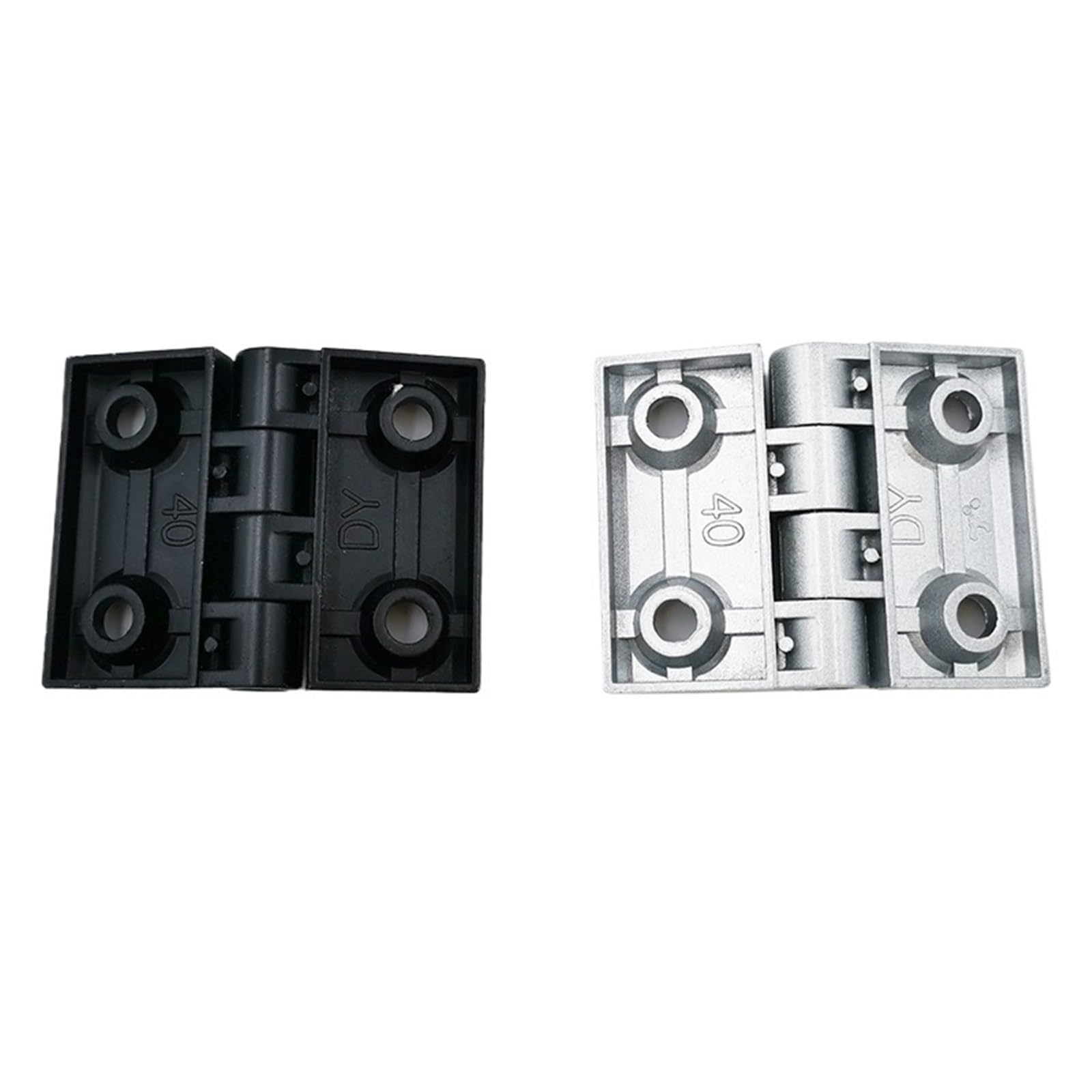 Bisagra de aleación de zinc for gabinete industrial, perfil de aluminio 4040, color plateado, y negro, 10 unidades(4040 silver (10pcs))