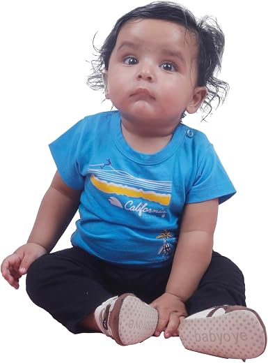 Boys Blue Coloured Graphic Printed Cotton Tee – Soft & Comfortable Casual Wear