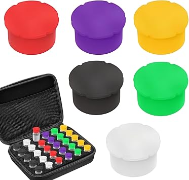 Vial Caps | 6 Piece Labware Reusable | Dust-Resistant Cover | for Lids Quick Organization Identification Industrial Scientific Oil Storage Clinics