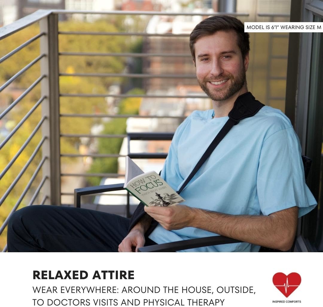 Inspired Comforts Unisex Post Surgery & Rehab Dual Access Crew Neck Snap Shirt - Image 4