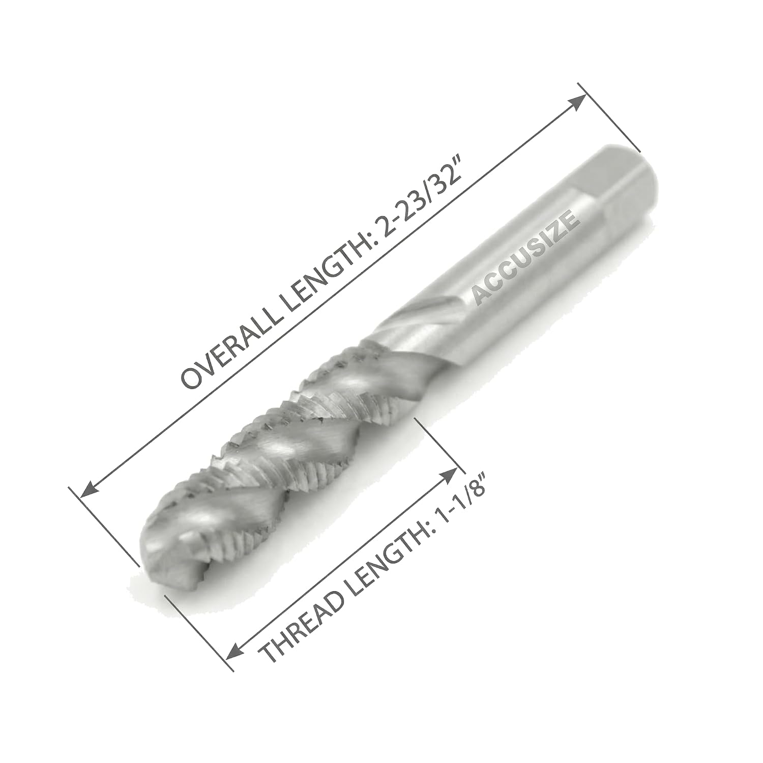 Accusize Industrial Tools 5/16-18Nc, H.S.S. Spiral Flute Tap, Ansi, Ground, 2022-0015x10