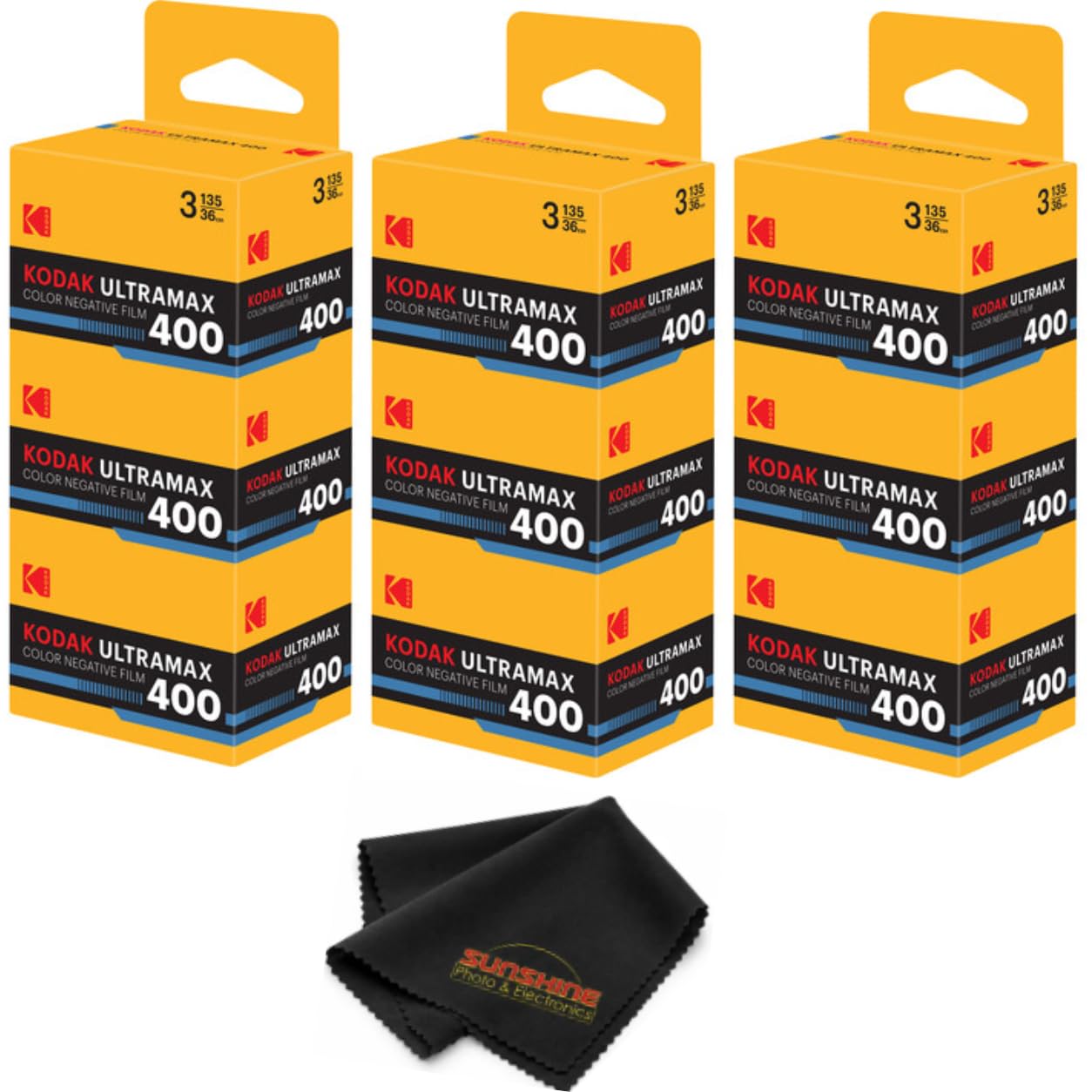 Kodak Ultramax 400 Color Print Film 36 Exp. 35mm DX 400 (Three 3-Packs (New Packaging))