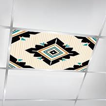 4 Pcs Fluorescent Light Covers for Ceiling Lights Colorful southwest geometric Native American southwestern geometric Magnetic Decorative Shade Filters 4x2 ft for Classroom Office Hospital Decor