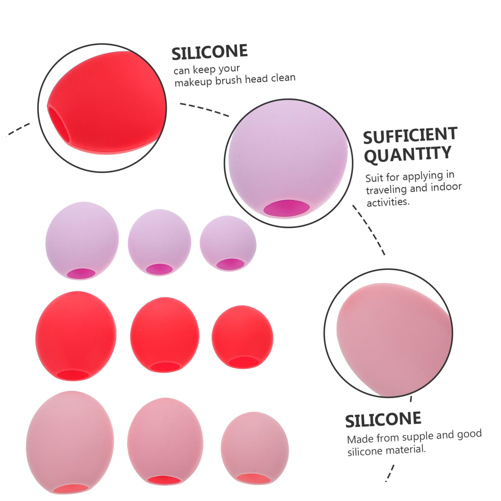 Fundas de Silicona Forma Brochas para Brochas de Maquillaje 9 Piezas Protector Polvo para Mantener Limpias Adecuado para Uso Profesional y Diario