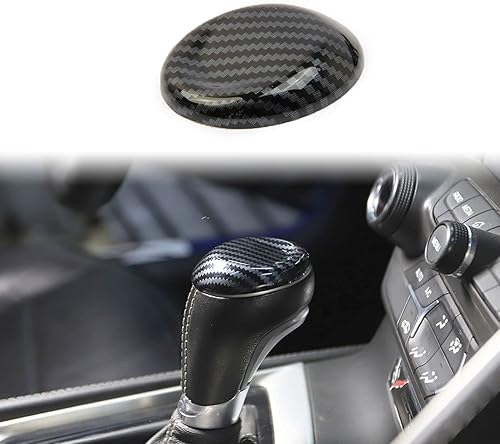 Korlot Cubierta de la cabeza del pomo de la palanca de cambios de carbono para Chevrolet Corvette C7 2014-2019 Accesorios interiores