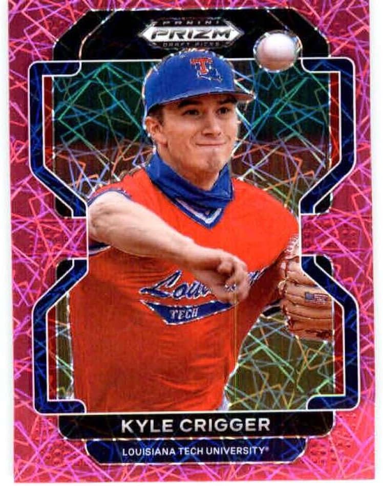 2022 Panini Prizm Draft Picks Prizms Neon Pink Velocity #202 Kyle Crigger RC Rookie Louisiana Tech Bulldogs Baseball Trading Card