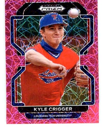 2022 Panini Prizm Draft Picks Prizms Neon Pink Velocity #202 Kyle Crigger RC Rookie Louisiana Tech Bulldogs Baseball Trading Card