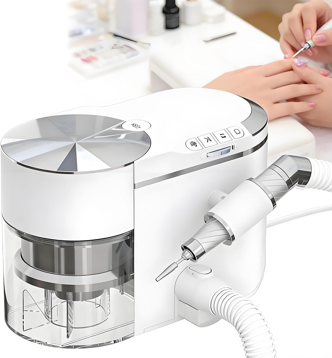 MelodyMuse Aspiratore per polvere di unghie 2 in 1 e trapano per nail art,