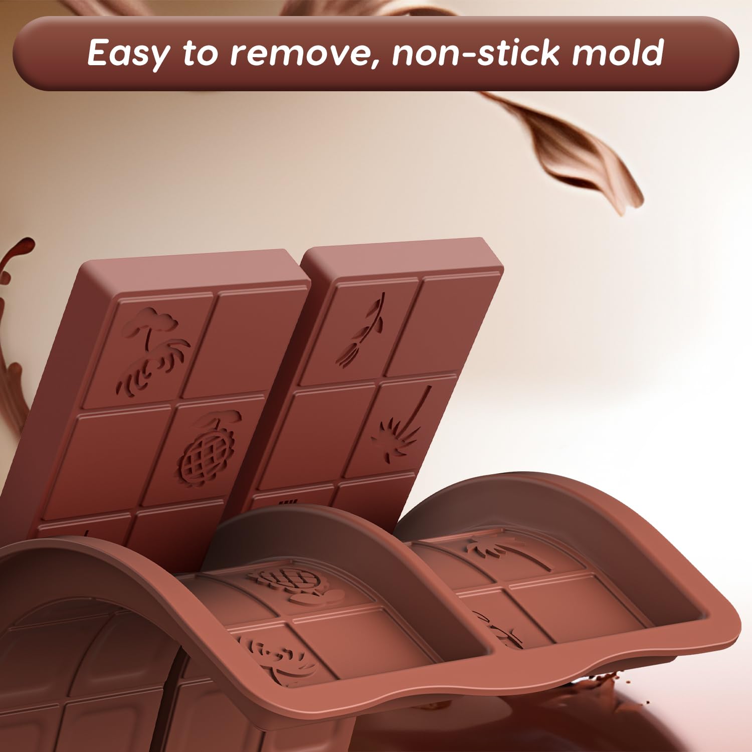 Webake Stampo Cioccolato Tavoletta Profondo Silicone 2 pezzi Stampo per Torrone Stampo Cioccolatini
