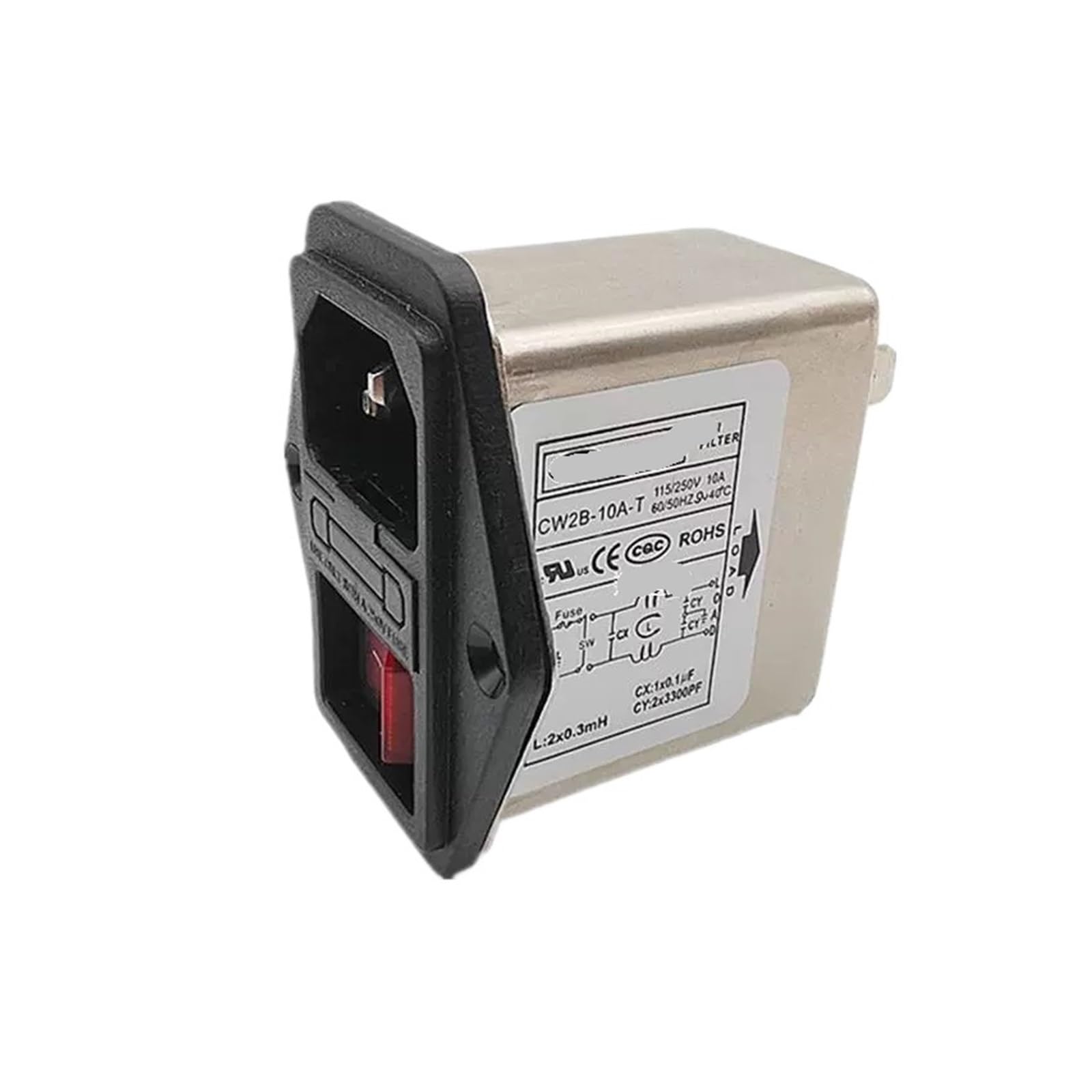 Fusible de interruptor filtro potencia monofásico CW2B-10A-T para control de ruido eléctrico