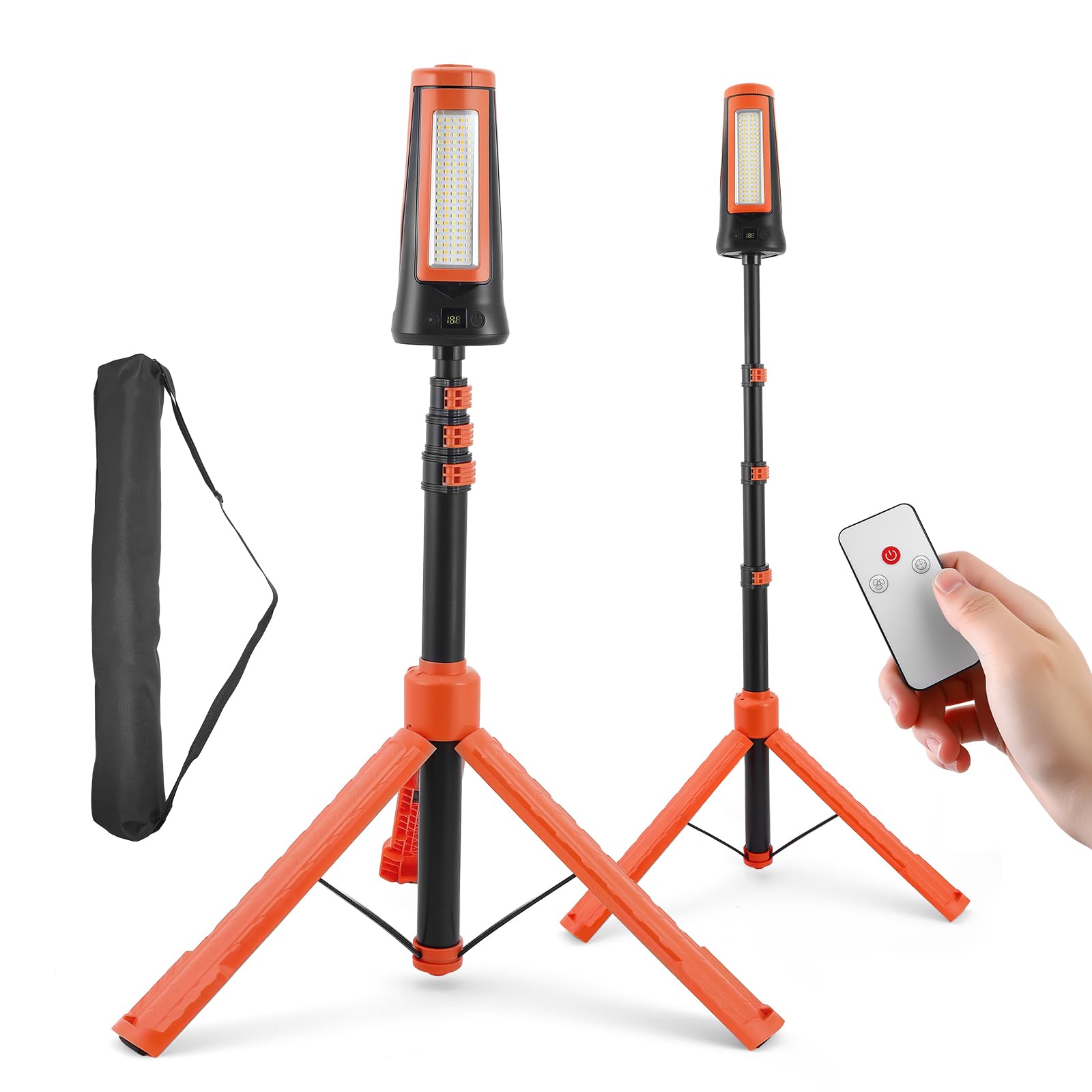 Teleskopische wiederaufladbare Campinglampe, 9000mAh LED-Laterne, 4000LM, Tragbare magnetische Lampe mit dimmbaren Modi für Camping, Baustelle, Notfälle und den Außeneinsatz