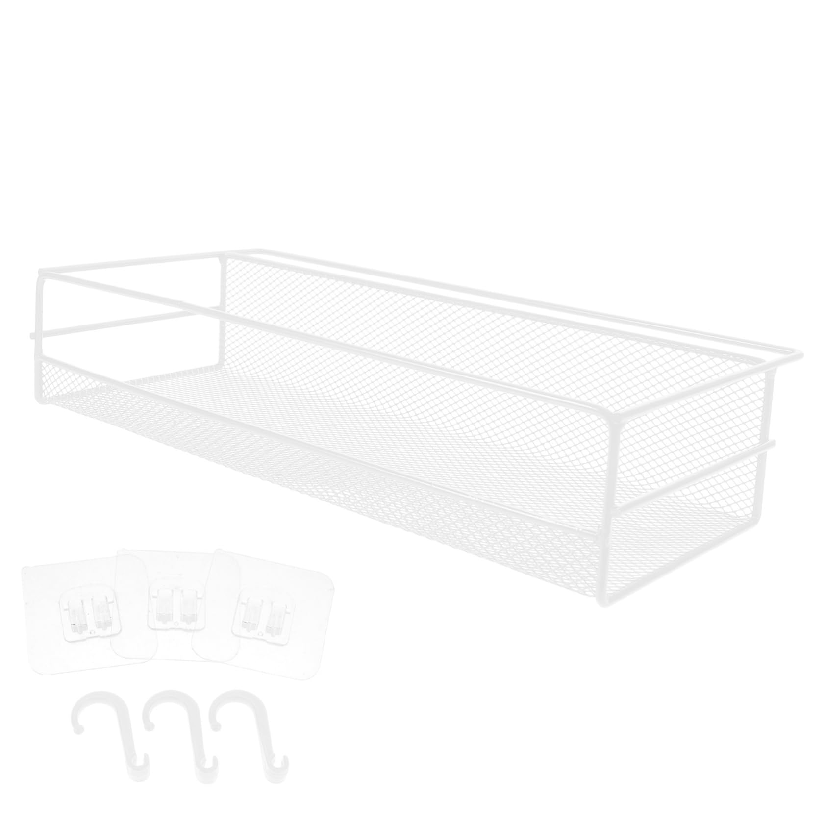 Estante de almacenamiento montado en pared tipo cesta de alambre para cocina y baño
