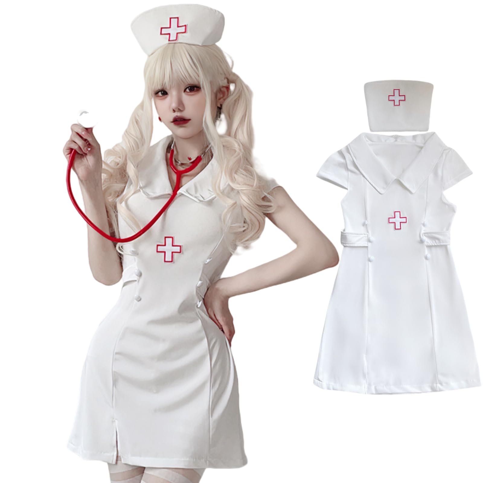 Amazon.co.jp: [COSSA] ナース服 コスプレ ナース レディース