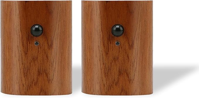 LANDGOO Wooden LED Wall Lamp, Motion Sensor Night Lights, Wall Light, Rechargeable Sconces Wall Light, Lights for Bedroom (Walnut Wood 2ps)