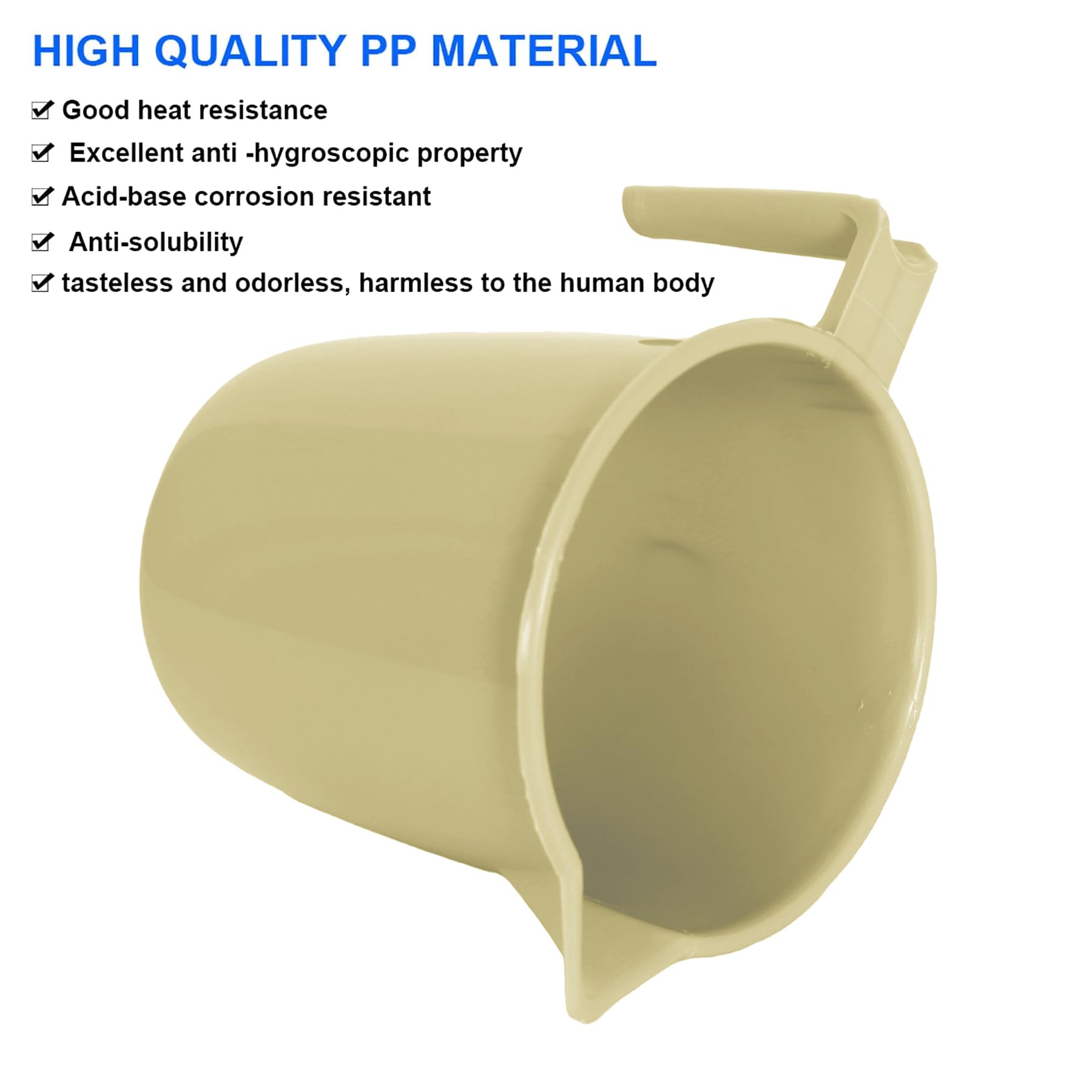 Kuber Industries Pack of 5 Multi-Functional 1.5 LTR Plastic Mug for Bathroom | Durable for Daily Use in Bathrooms | Sturdy and Lightweight Bathing Mug for Rinsing and Showering | Beige 2