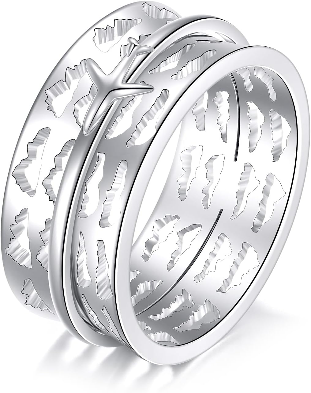Spinner Ring Sterling Silver Anxiety Rings Jewelry Gifts for Women