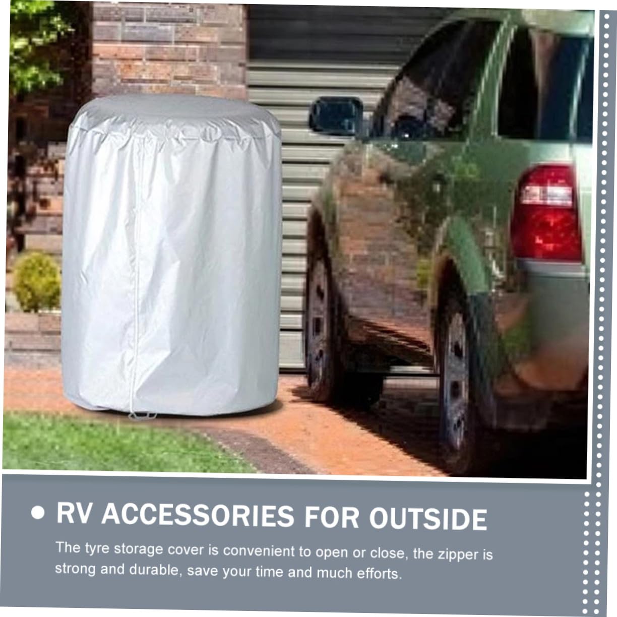 FUNOMOCYA Car Tire Cover Truck Weatherproof Uv Protection Cover 73x110cm Zipper Tire Cover for Cars