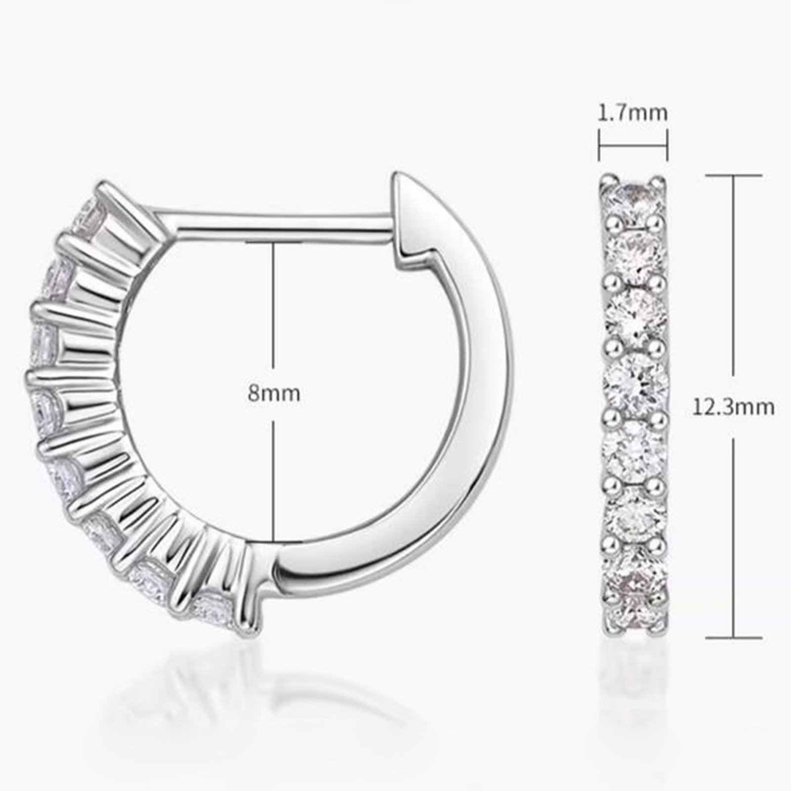 Creole Hoop 9K/14K/18K białe złoto prawdziwe białe laboratorium stworzone diamenty klasyczne kolczyki damskie szlif okrągły, kolczyki damskie 18/14/9-karatowe złoto