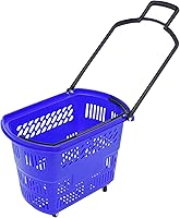 Vista 7 de Carrito de compras de 6 piezas, moderno carrito de compras de 35 l/9.2 galones con ruedas y asa, cesta de compras de PP independiente carrito