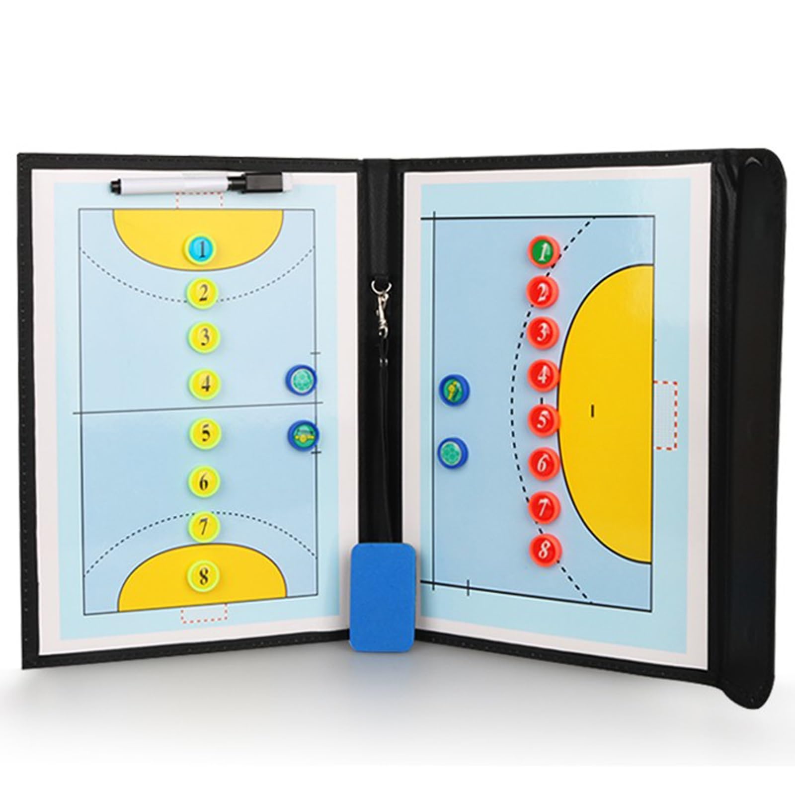 Pizarra Balonmano Entrenador, Pizarra Magnetica Balonmano, Accesorios Completos, Diseño Plegable, Fácil de Transportar, para Enseñanza