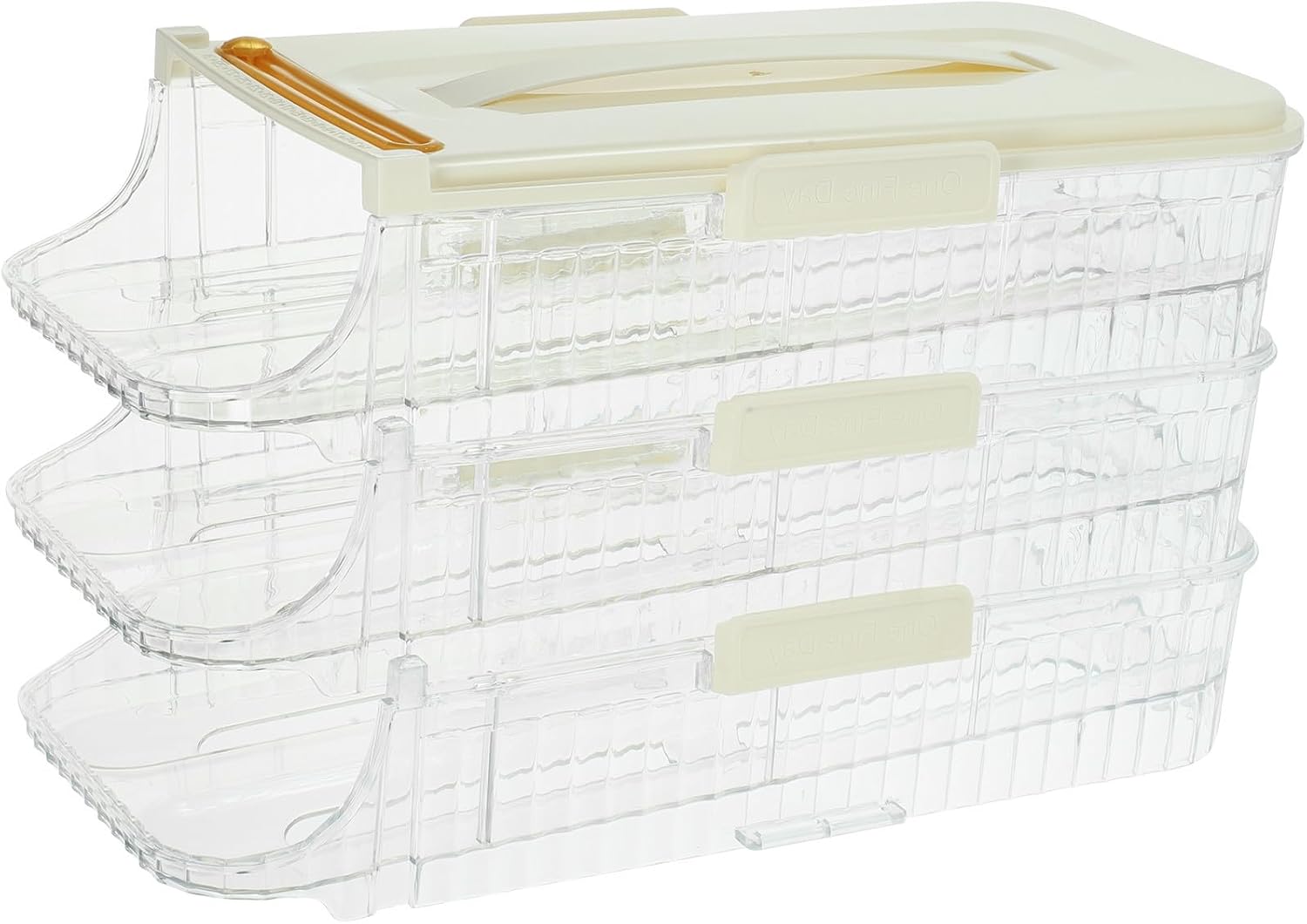 Automatic Sliding Egg Holder with 3 Layers Pp Material for Refrigerator Egg Tray Organizer with Smooth Edges and 7° Inclined Angle Stackable Design for Refrigerator and Gatherings