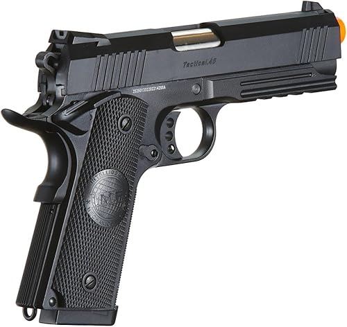 Miniatura 4 de Golden Ball x Eagle 3324 Hi-Capa Pistola de aire comprimido de metal con diapositiva ventilada, 300 FPS, color negro