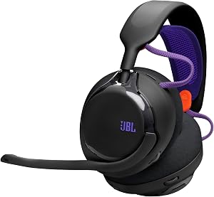 JBL Quantum 650 Kabelloses Bluetooth-Gaming-Headset mit JBL Quantum Raumsound, Noise-Cancelling-Mikrofon, USB-C-Kabel, 45-Stunden-Akku, austauschbaren Teilen & Multi-Plattform-Kompatibilität, Schwarz