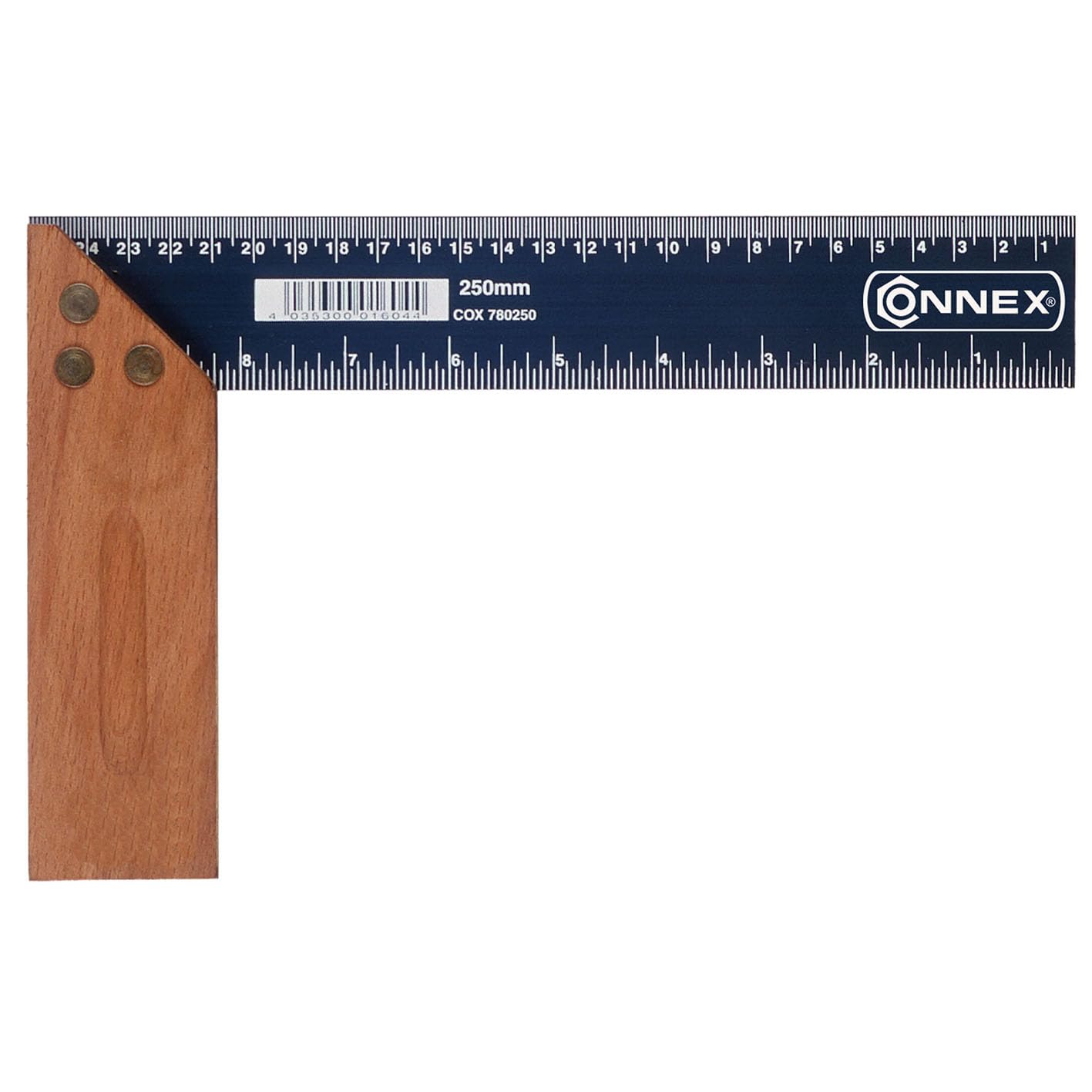 Squadra con Manico in Legno 300mm. Strumento di Misurazione con mm e Pollci per Falegnameria, Edilizia e Bricolage, Squadra da Lavoro Affidabile e Resistente