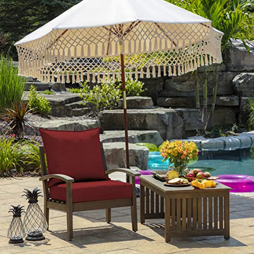 Image of Arden Outdoor Foam Deep Seat Cushions Set, 24x24, Premium High-Density Foam, Never Flattens, Weather-Proof for Patio Chair Sofa Couch, Ruby Red Leala