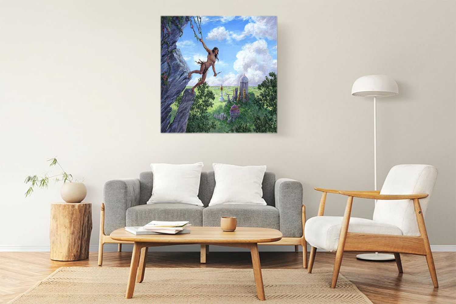 VERRE ART Printed Framed Canvas Painting for Home Decor Office Wall Studio Wall Living Room Decoration (22x22inch Wrapped) - The Lost City Of Opar