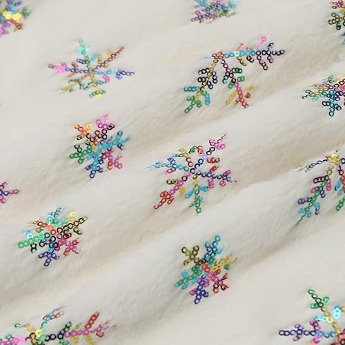 Miniatura 4 de Fundas de almohada decorativas de felpa de Navidad de 18 x 18 pulgadas con lentejuelas de copo de nieve, color blanco, fundas de almohada suaves de