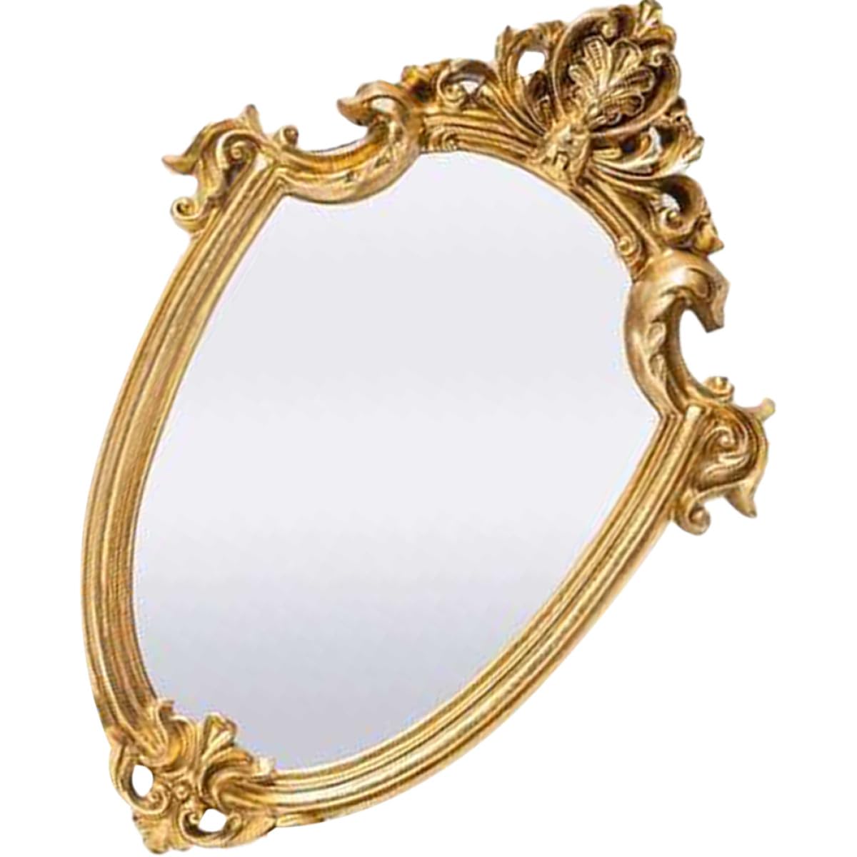 Wandspiegel Retro Stil Dekorativer mit Goldfarbenem Rahmen aus Glas Geruchsfrei und Verschleißfest als Wandbehang Dekoration im Wohnzimmer oder Schlafzimmer