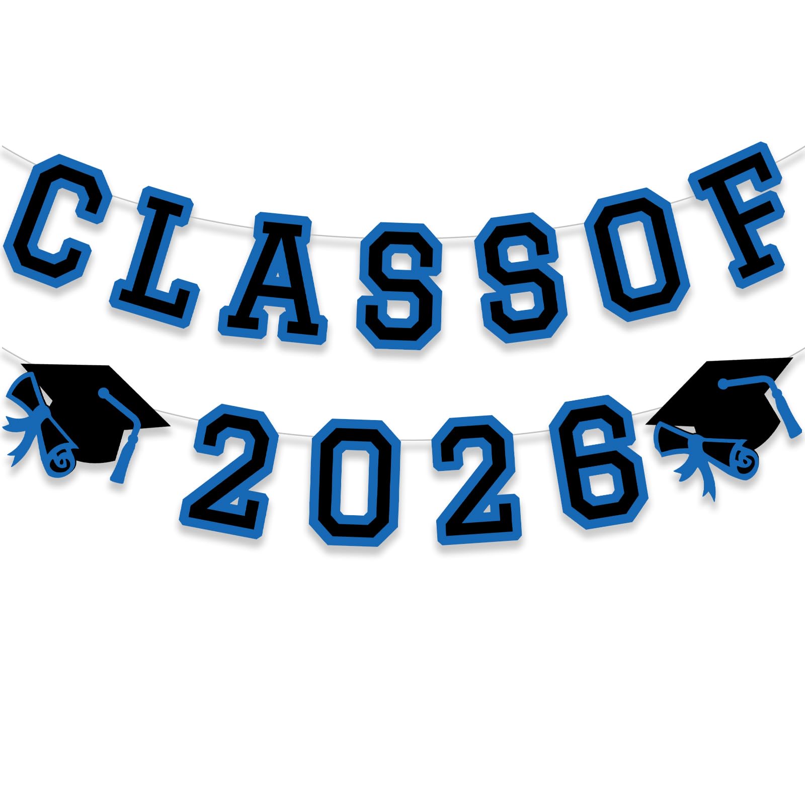 Class of 2026 Graduation Banner University College Grad Garlands Decoration Party Supplies High School Colors Blue