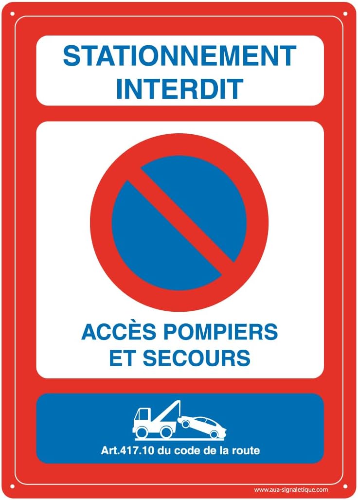 AUA SIGNALETIQUE - Panneau Défense De Stationner Propriété Privée Avec