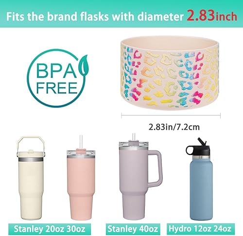 Vista 16 de WK IEASON 2 Pcs Tumbler Bottom Protector Boot for Stanley Quencher Adventure 40oz & Stanley IceFlow 20oz 30oz, Stealth Landing-2.83inch Bottom