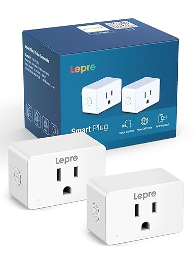 Lepro P1 Smart Plug Mini 15A, enchufe de salida Wi-Fi para el hogar inteligente, compatible con Alexa y Google Assistant, control de aplicación,