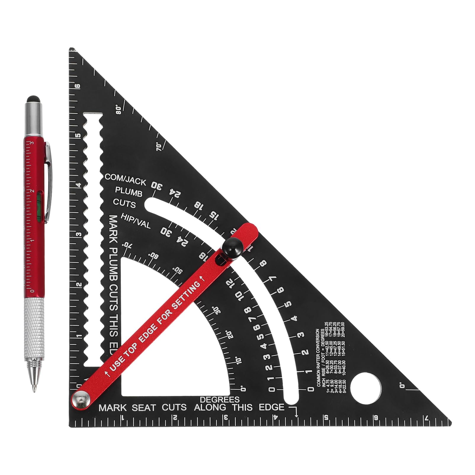 2 Stück Schreiner Dreieck Lineal mit Markierstift Rot Einschulung Feier