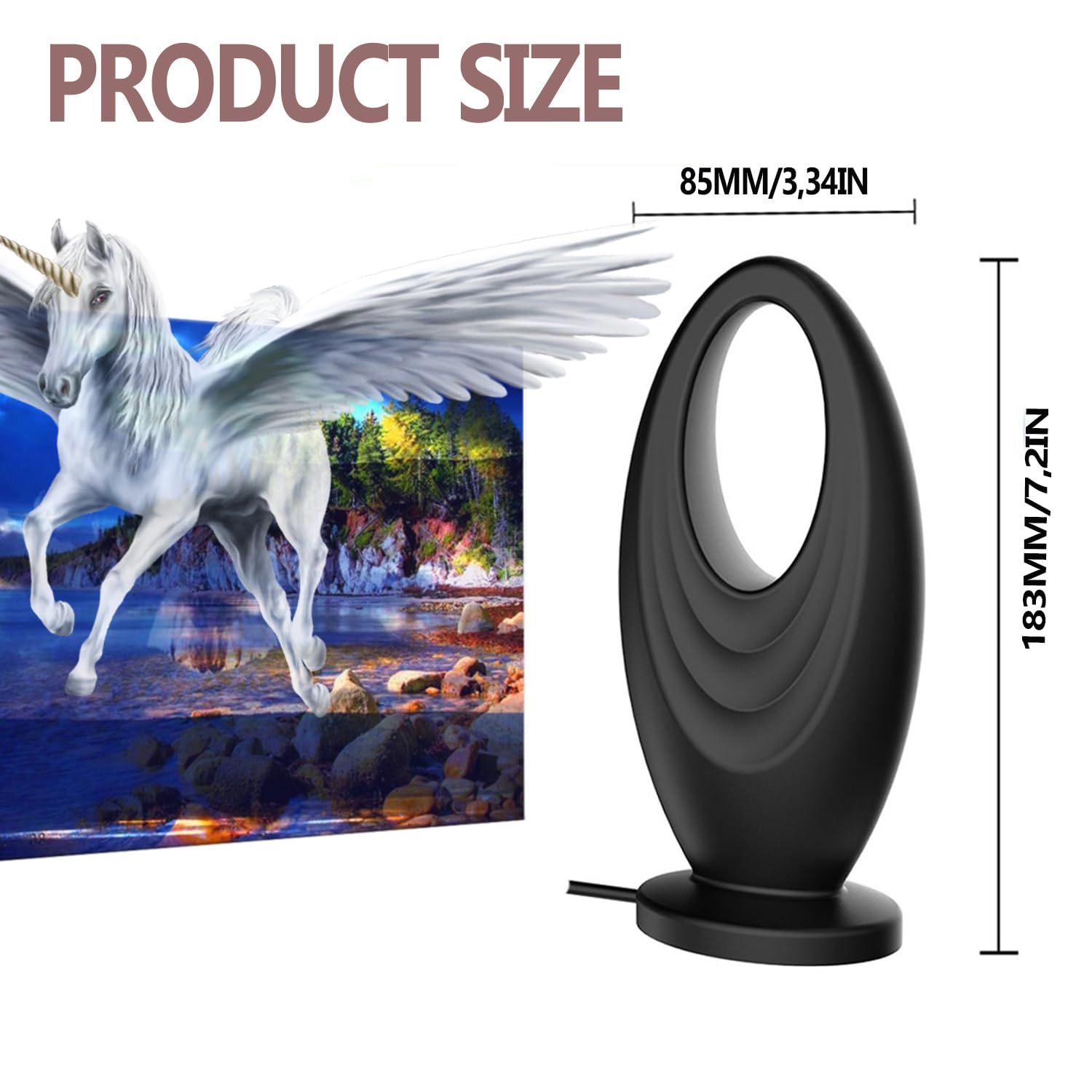 Amplificateur Tv 4k Antenne TV Intérieure YOUNLEN 2024 - TNT HD 4K - Amplificateur Signal - Base Magnétique - Câble 10m Antenne TV Numérique