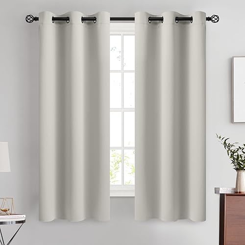 Miniatura 202 de COSVIYA Cortinas 100% opacas para dormitorio con forro negro, bloqueo de luz completa, aislamiento térmico y ojales, tratamiento de ventana de 54