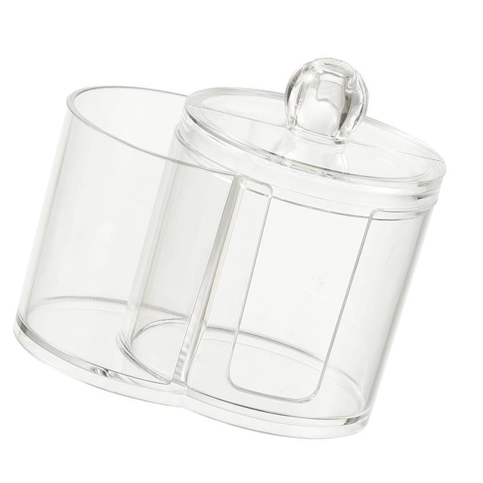 OSNIYAW Clear Cotton Swab and Makeup Pad Storage Box with Double Layer for Bathroom Organization Cotton Swab Planner